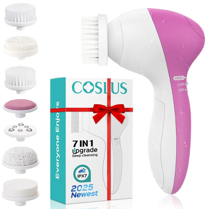 Electric 5-in-1 Facial Cleansing Brush, Multi-functional Rotating Massage Pore Cleansing Beauty Device Pore Cleaner