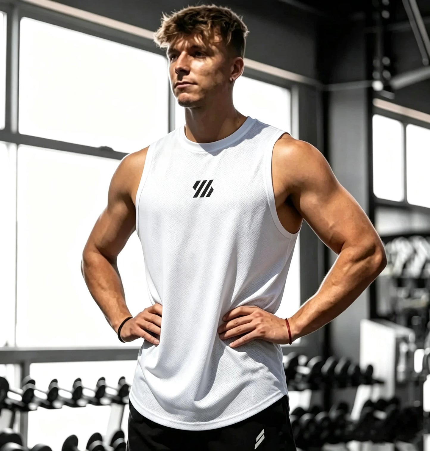 Sleeveless T-shirt Men Quick-drying Fitness Bodybuilding Shirt Male Fashion Basketball Vest Mesh Breathable Summer Gym Tank Men