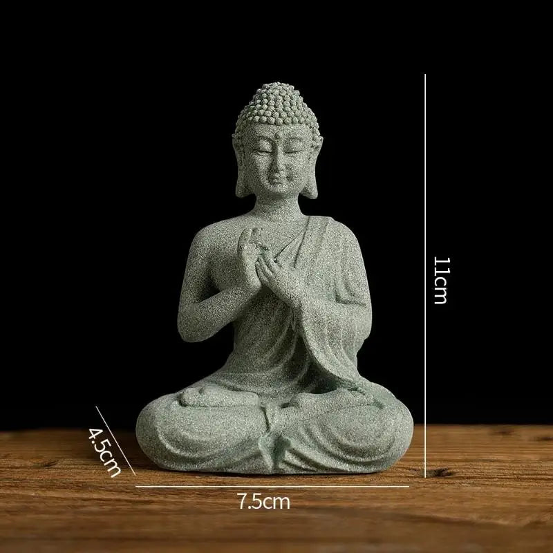 ♥Buddha Statue Set – Sandstone Finish, Various Poses, Zen Home Decor for Meditation & Spiritual Space