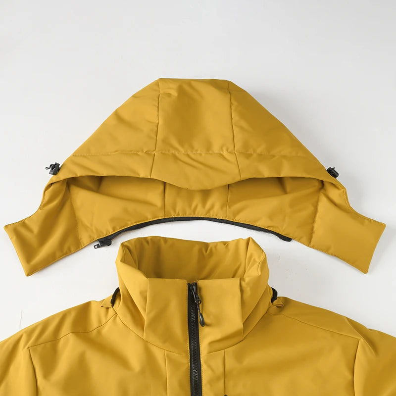 JNLN Unisex Waterproof Fleece Jackets Winter Windproof Thermal Windbreaker Men Women Hiking Camping Skiing Climbing Raincoat