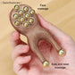 〔San〕Wooden Nose Guasha Massage Tool Brass Bead Handheld Comb Antistatic For Face Nose Eye Relaxation Spot Meridians Acupoint