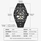 MEGIR Fashion Leisure Alloy Case Men Mechanical Watch Silicone Band Barrel Shaped Dial Luminous Pointer Design Man Wristwatch