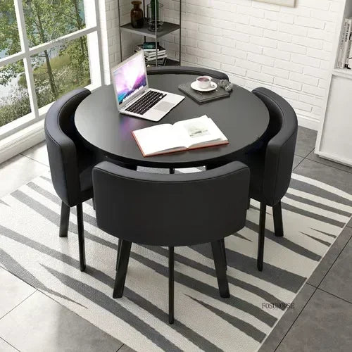 Nordic Round Dining Tables Set for Dining Room Furniture Kitchen Dining Table Set with 4 Chairs Home  Light Luxury Center Tables