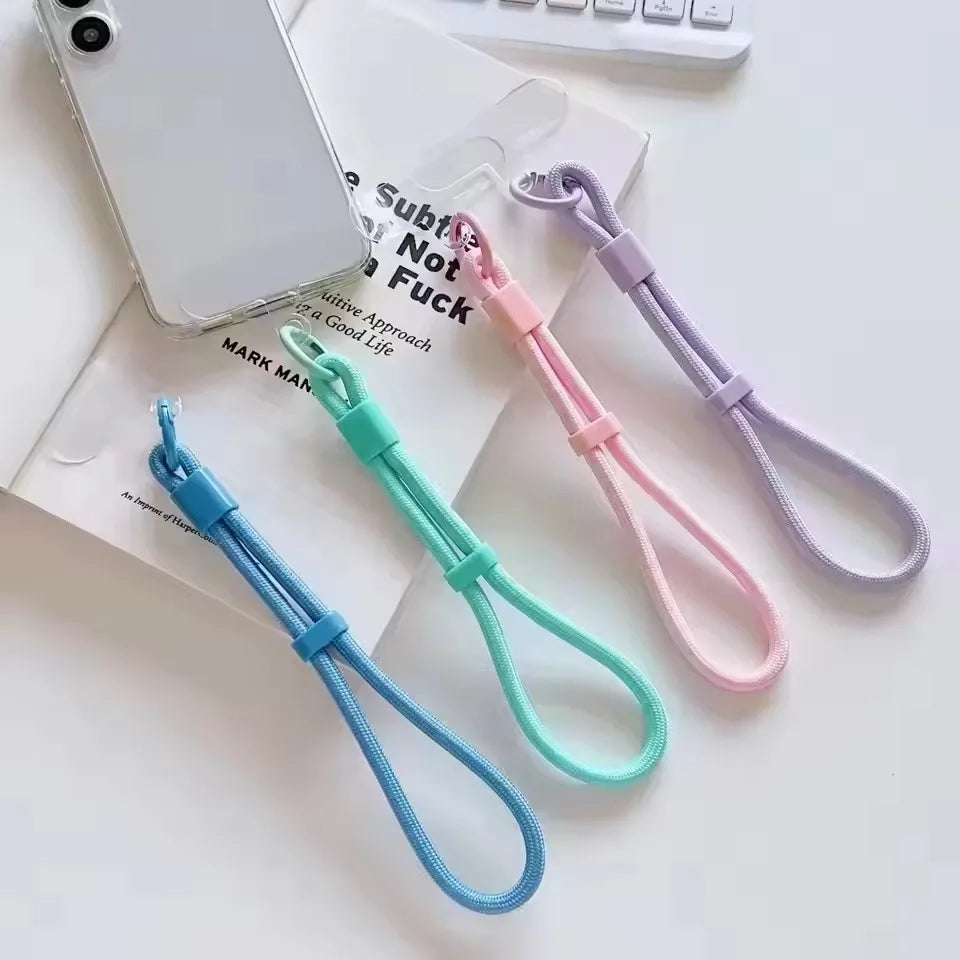 Universal Adjustable Mobile Phone Lanyard Short Wrist Strap with Self-locking Anti-drop Design Durable Polyester Phone Strap