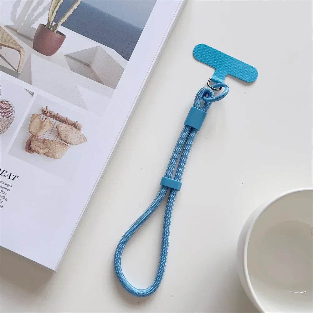 Universal Adjustable Mobile Phone Wrist Strap Lanyard Short with Self-locking Anti-drop Design Durable Polyester INS Phone Strap
