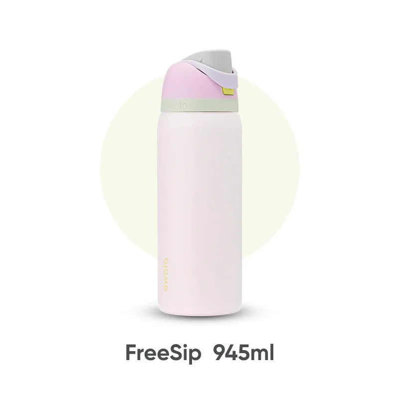 Owala Freesip insulated cup, straw, stainless steel insulated water cup, large capacity portable outdoor insulated kettle 32oz