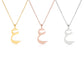 EUEAVAN Arabic Letter Pendant Necklace for Women Men Stainless Steel Arab Initial Alphabet Necklaces Lucky Amulet Muslim Jewelry
