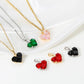 1 Piece Sweet Copper Valentine's Day Charms Gold Color Heart Cubic Zirconia Pendants For DIY Necklace Jewelry Making 20mm x 14mm