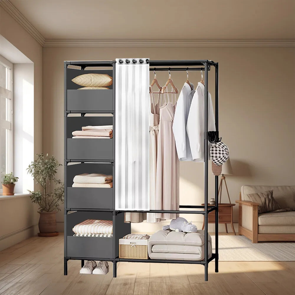 Heavy Duty Metal Clothes Rails Storage Garment Shelf Hanging Rack Display Stand+