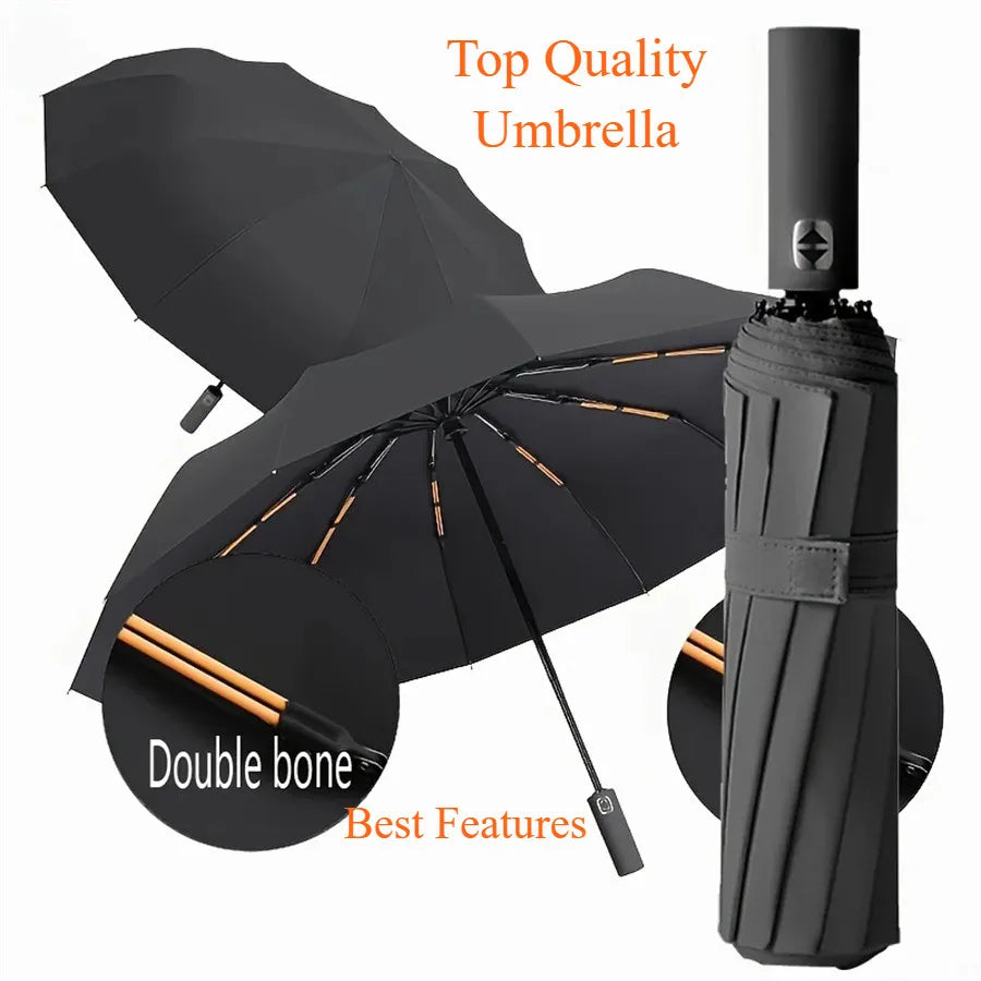 UPF 50+ UV Sun Umbrella Automatic Windproof Folding Compact Travel Parasol Rain