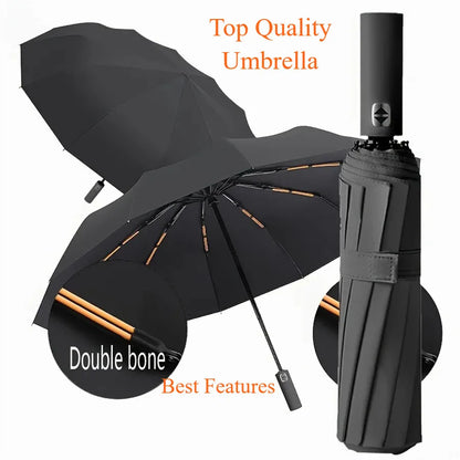 UPF 50+ UV Sun Umbrella Automatic Windproof Folding Compact Travel Parasol Rain