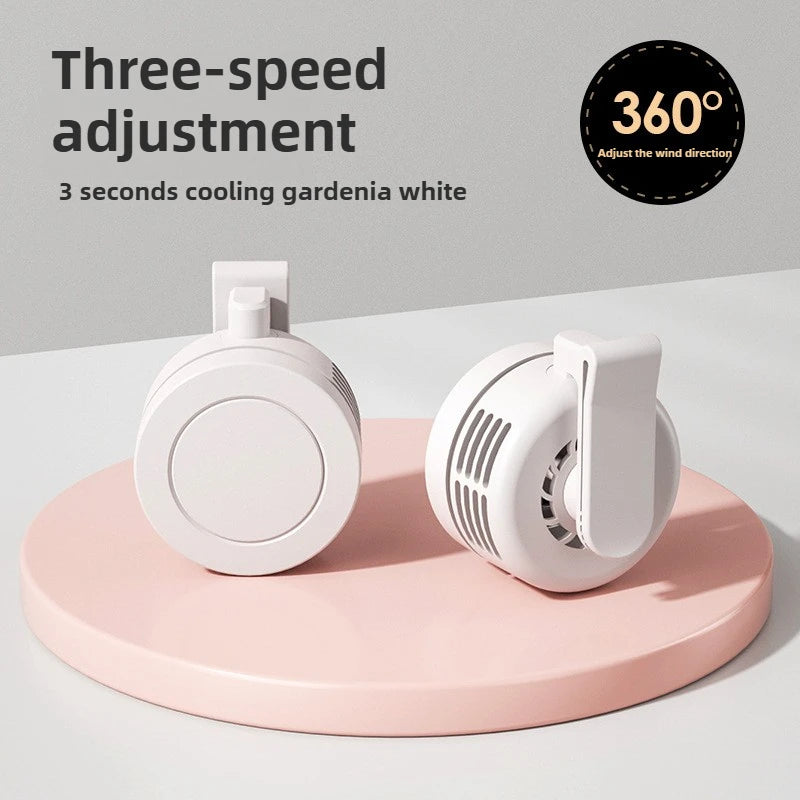 Mini Clip Fans Hanging Waist Neck Fan Girl Electric Air Cooling Fan 900mah USB Leafless Fan 3 Speeds Portable Cooler Air
