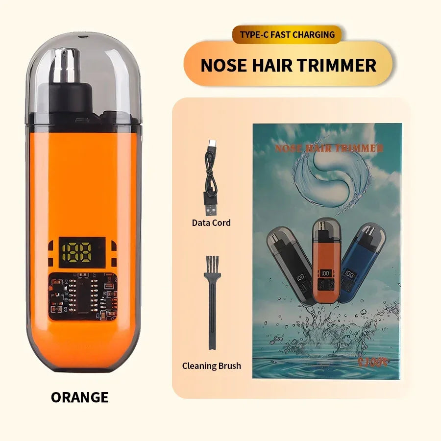 2 In 1 Electric Portable Ear And Nose Hair Trimmer Clipper 2024 Professional Painless Portable Eyebrow For Men
