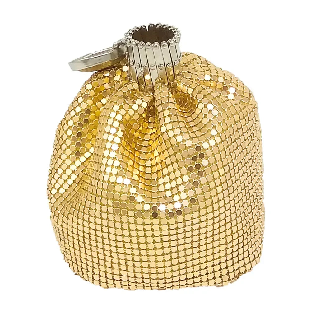 Boutique De FGG Mini Fashion Aluminum Day Clutches Women Casual Coin Purse Money Bag Evening Purse Party Dinner Clutch Handbag