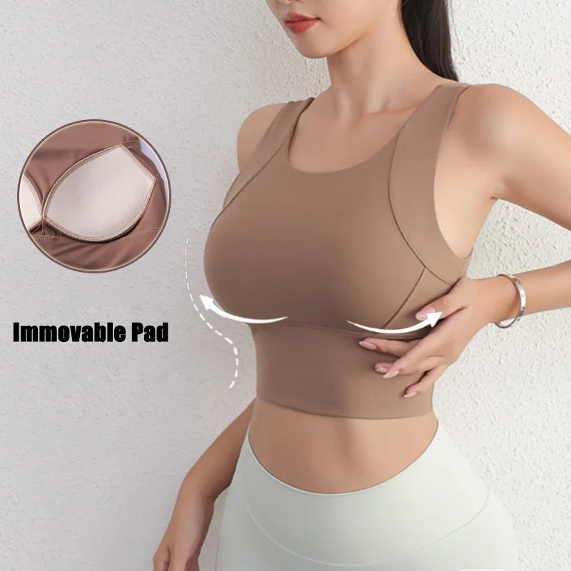 Cloud Hide High Impact Sports Bra Women Yoga Crop Top Home Fitness Workout Underwear Dancing Vest Plus Size Running Bike Shirt