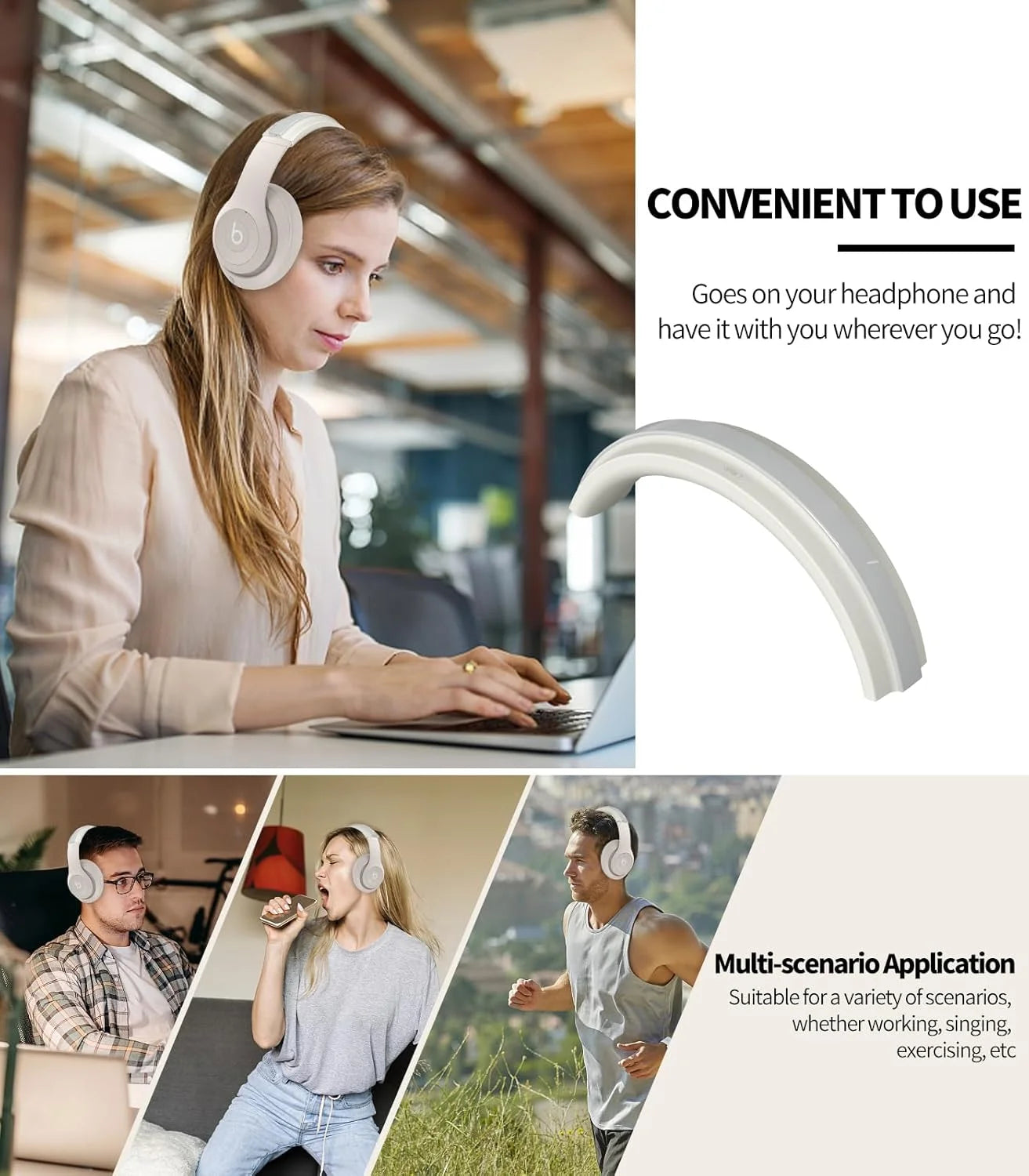 Silicone Headband Cushion for Beats Studio Pro Anti-Scratch Washable Headband Cover ONLY Compatible with Beats Studio Pro