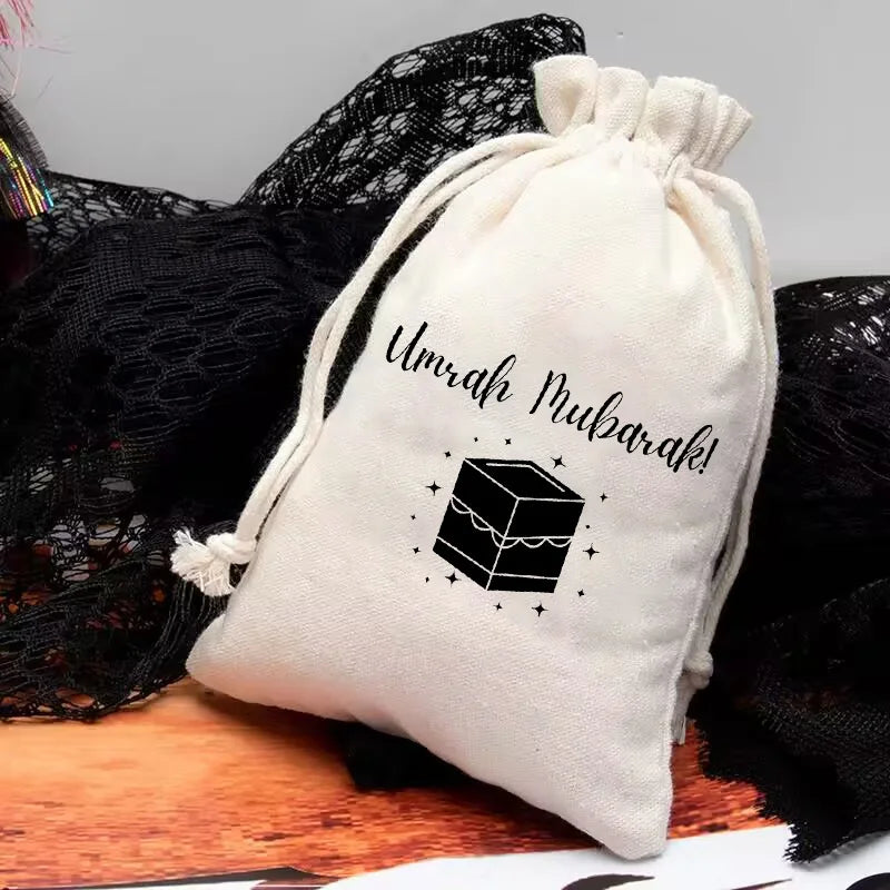 5pcs Kaaba Umrah Mubarak Gift Bags Muslim Islamic Ramadan Kareem Eid Decoration Hajj Congratulation Keepsake Celebration Present
