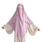 Cape Khimar with Niqab Straps Jazz Crepe Triangle Islamic Muslim Women Wholesale Ramadan Tie Back Prayer Hijab