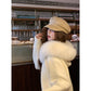 New Autumn and Winter Models Fur Neck Sweater Hooded Coat Female Lazy Wind Knit Cardigan Zipper Sweater Thick Blouse