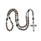 Natural Stone Africa Turquoise and Tiger-eye Beads Cross Pendant Necklace Rosary for Men and Women