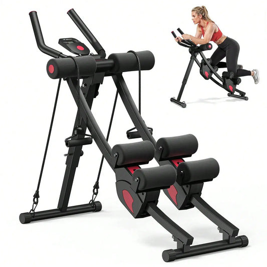 MERACH Ab Machine, Adjustable Ab Trainer Machine, AB Workout Equipment For Home Gym, Independent Dual Tracks For Mountain Climber, Foldable For Home Exercise, Load Capacity 440 LBS