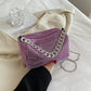 New Outdoors Allover Rhinestone Bucket Bag, Glitter Chain Prom Purse, Women's Mini Crossbody Bag (6.3*3.54) Inch