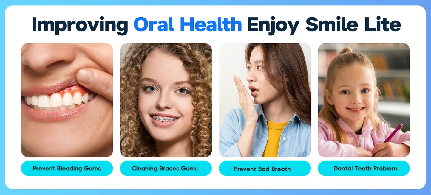 Portable Oral Irrigator with 5 Jet Tips , 5 Cleaning Modes of 3 water pressure , 300ml Water Tank IPX7 Waterproof Water Flosser