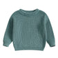 Suefunskry Newborn Baby Girl Boy Knitted Long Sleeve Autumn Winter Sweater Solid Loose Pullover Casual Tops Kids Clothes 0-5Y