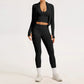 2/3PCS Yoga Set Women Gym Long Sleeve Sports Suits Fitness Bra Crop Top Workout Clothes Female Solid Seamless Legging Sportswear