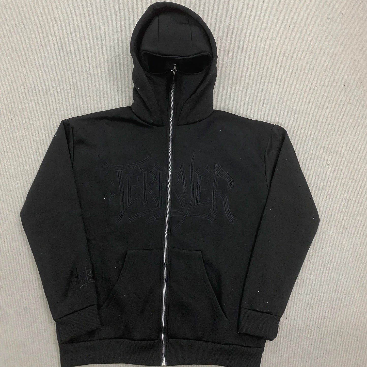 Y2k New Autumn/Winter Hot Diamond Double Hat Hoodie Dark Style Men's and Women's Same Zipper cardigan Embroidery
