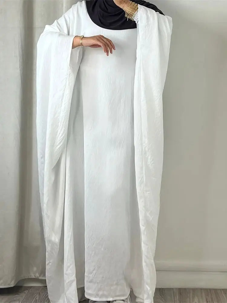 Ramadan Eid Soft Crepe Khimar Batwing Abaya Dubai Islam Muslim Modest African Dresses For Women Kaftan Kebaya Robe Femme Musulma
