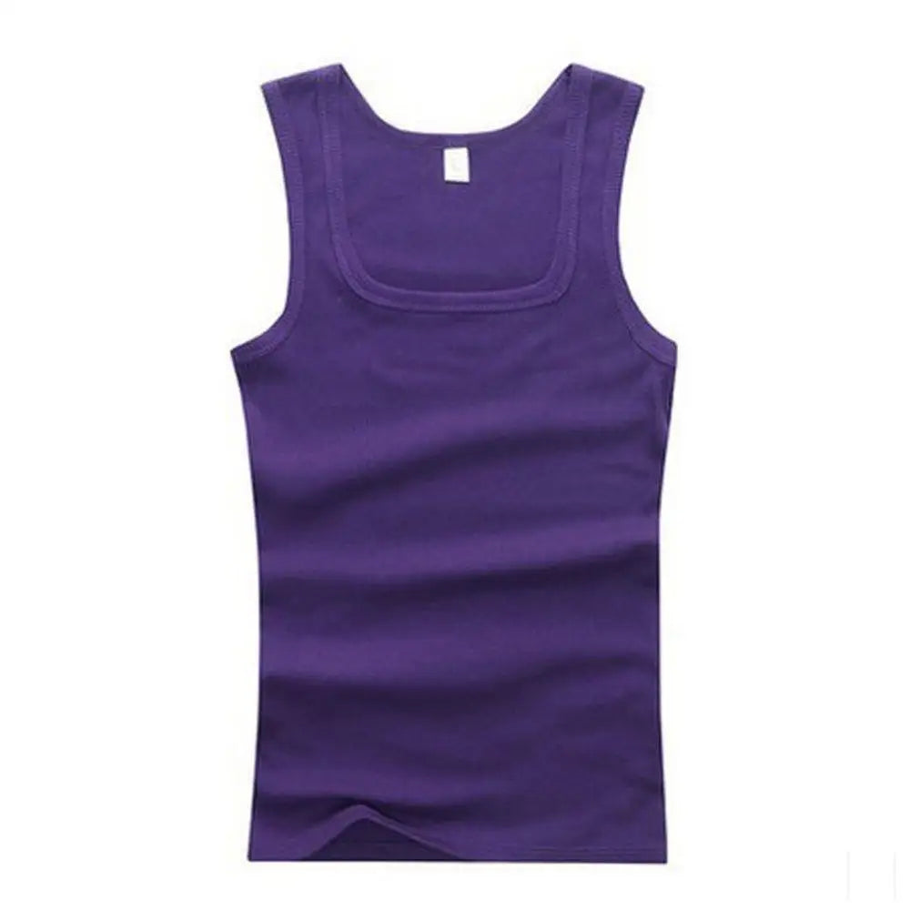 Hot Sale Men's Sleeveless Breathable Fitness Vest Basic Elastic Tank Top Men's Cotton Bodybuilding T-shirt Classic Color Clothes