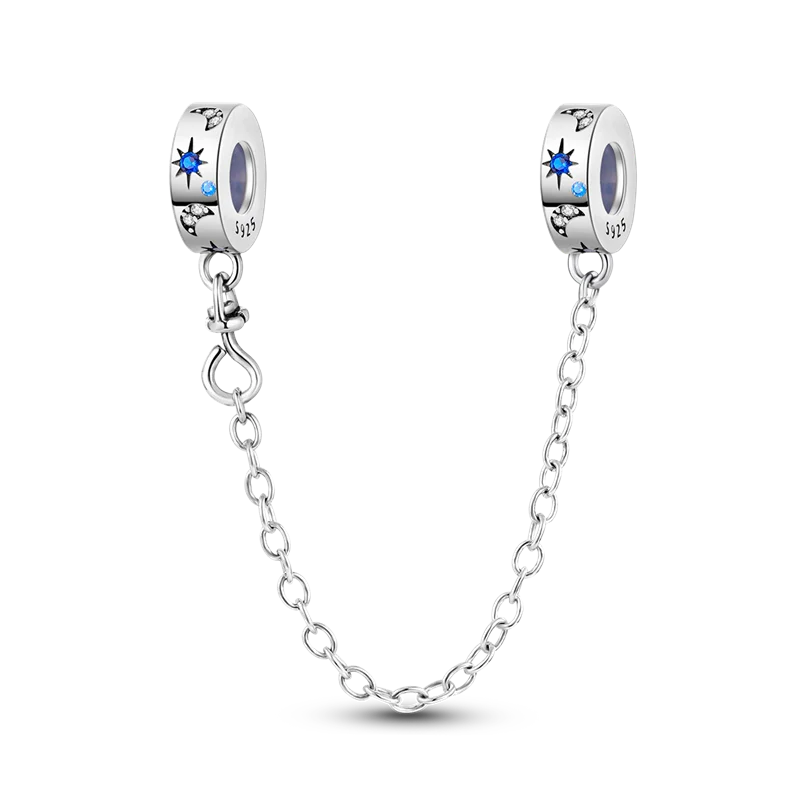 Silver Clasp 925 Sterling Silver CZ Pave Clip Charms Daisy Beads Stopper Safety Chain Fit Original Bangle Bracelet Jewelry Clips