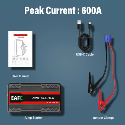 Power Bank 2000A/600A 12V Car Battery Jump Starter Portable Charger Petrol Diesel Auto Starting Device Booster Emergency Starter