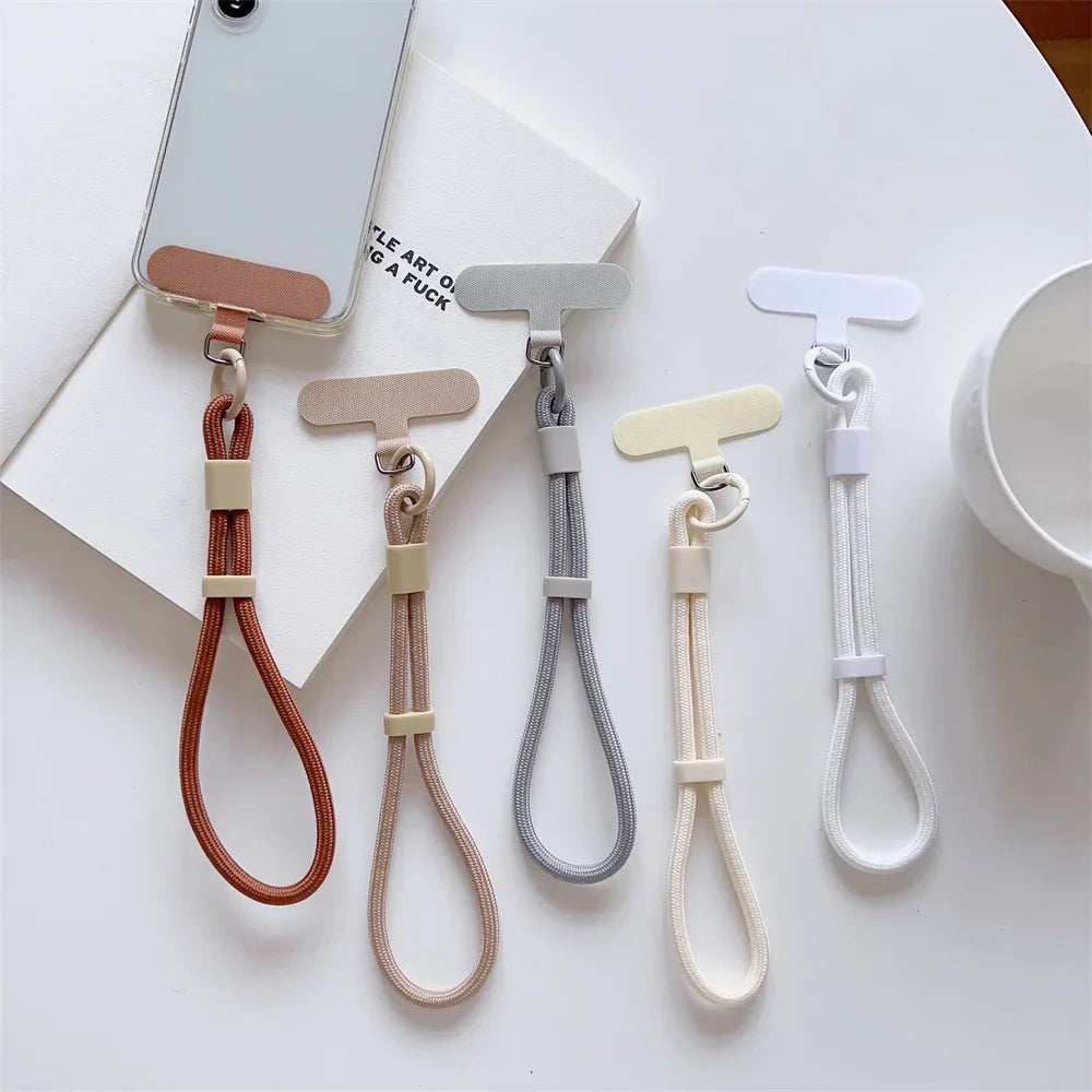 Universal Adjustable Mobile Phone Wrist Strap Lanyard Short with Self-locking Anti-drop Design Durable Polyester INS Phone Strap