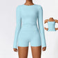 2/3PCS Yoga Set Women Workout Set Seamless Sportswear Gym Clothing Fitness Long Sleeve Crop Top High Waist Leggings Sports Suits