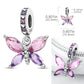 2026 Hot Sale Charms Bead 925 Sterling Sliver Pink Butterfly Luminous Firefly Dangle Fit Bangle Bracelet Necklace DIY Jewelry
