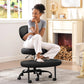 Meditation Chair, Cross Legged Chair with Wheels, ADHD Chair, Criss Cross Desk Chair with Height Adjustable Backrest and Adjustable Stool, Flexible Design for Fidgety Sitters,Black