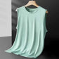 2026 Men's Ice Silk Mesh Vest Lightweight Sports Summer Wear Sleeveless T-shirt Tank Top Casual Fashion Outerwear
