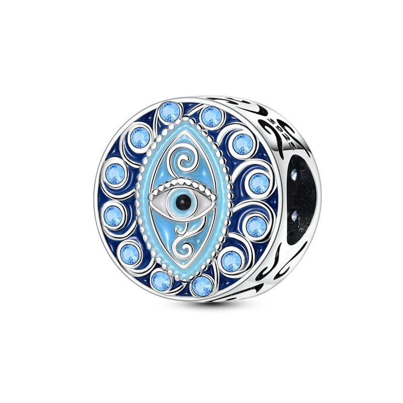 Hot Sales 925 Sterling Silver Charms Beads Devil's Eye Fatima's Hand Cross Beads Fit Original Bracelet Women DIY Jewelry Gifts