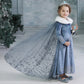 Elsa Dress for Girl Princess Birthday Party Winter Costume Kids Cosplay Frozen Evening Long Sleeve Clothes Snow Queen