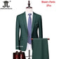 M-6XL 15 Colors ( Jacket+Vest+Pants ) Formal Business Office Men's Suits Groom Wedding Dress Party Dress Solid Color Suit
