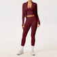 2/3PCS Yoga Set Women Gym Long Sleeve Sports Suits Fitness Bra Crop Top Workout Clothes Female Solid Seamless Legging Sportswear