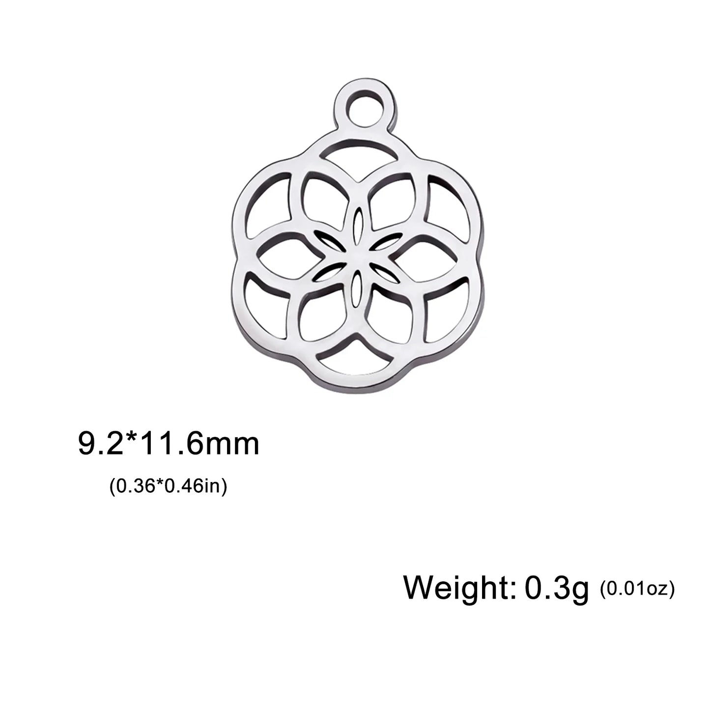 EUEAVAN 5pcs Stainless Steel Charms for Jewelry Making Leaves Lotus Flower Star Pendant Mini Charm Necklace Bracelet DIY Gifts