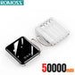 ROMOSS 500000mAh Power Bank Built in 4 Cables Portable Super Fast Charging Digital Display External Battery For iPhone Samsung
