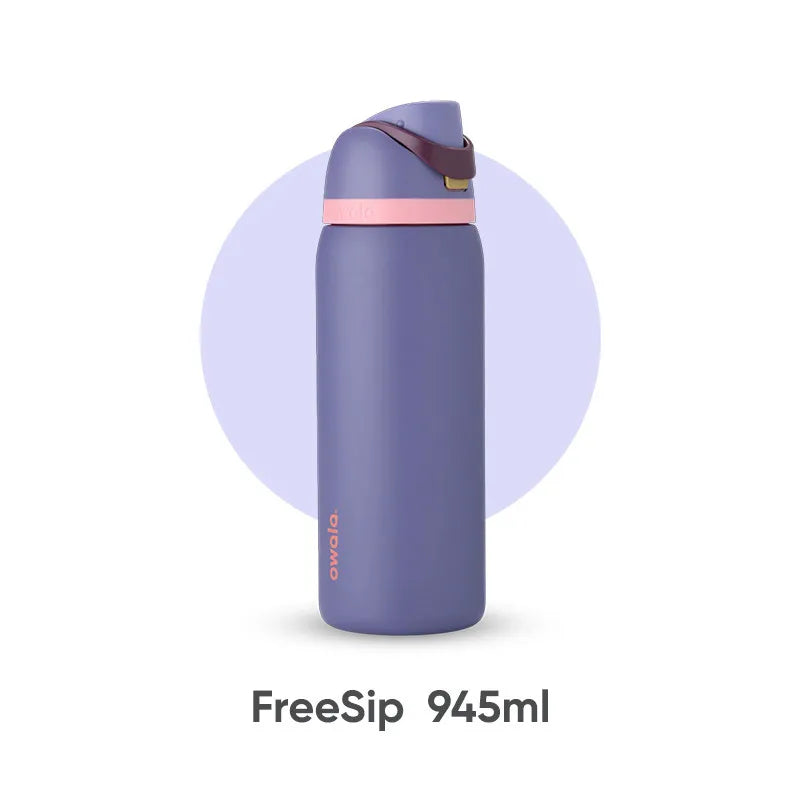 Owala Freesip insulated cup, straw, stainless steel insulated water cup, large capacity portable outdoor insulated kettle 32oz