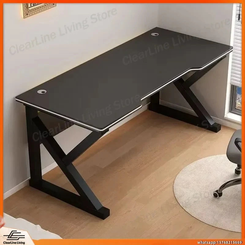 Gaming Desk with RGB LED Lights Ergonomic Adjustable Height L-Shaped Computer Desk for Esports Setup Home Office Study Room
