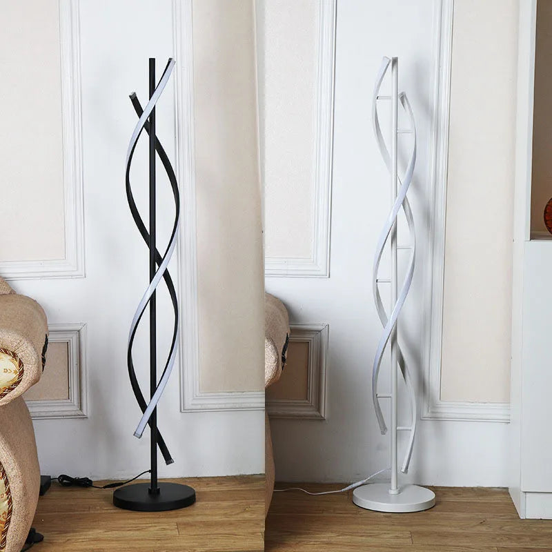 Nordic Postmodern LED Floor Lamp RGB Livingroom Bedroom Study Hotel Line Without Main Light Spiral Vertical Luxury Corner Lamps
