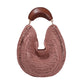 Boho Handwoven Straw Hobo Tote Bag Women Crescent Moon Shape Top Handle Basket Purse Summer Hollow Out Woven Handbag