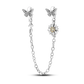 Silver Clasp 925 Sterling Silver CZ Pave Clip Charms Daisy Beads Stopper Safety Chain Fit Original Bangle Bracelet Jewelry Clips